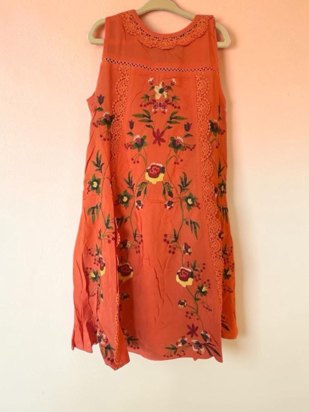 Girls embroidered floral dress size medium